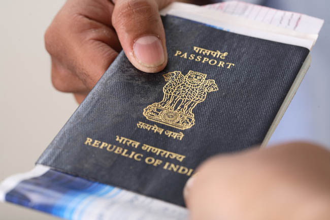 Close-up of a passport