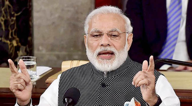 Washington: Prime Minister Narendra Modi addressing a joint meeting of Congress on Capitol Hill in Washington on Wednesday. PTI Photo by Kamal Kishore(PTI6_8_2016_000205A)